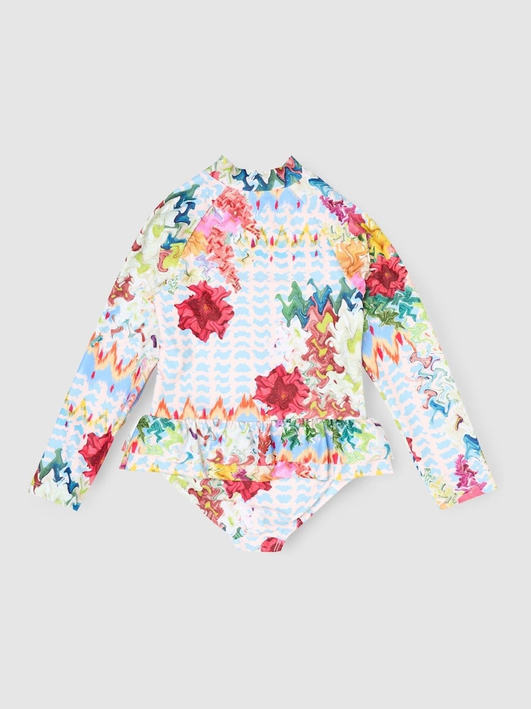 Angel & Rocket Cream Cove Sunsafe Long Sleeve Swimsuit - Image 2 of 3 Angel & Rocket Cream Cove Sunsafe Long Sleeve Swimsuit - Image 2 of 3