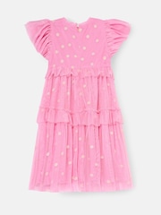 Angel & Rocket Pink Luisa Yellow Embroidered Mesh Dress - Image 7 of 8