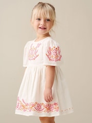 Angel & Rocket White Reyna Embroidered Swing Dress - Image 3 of 6
