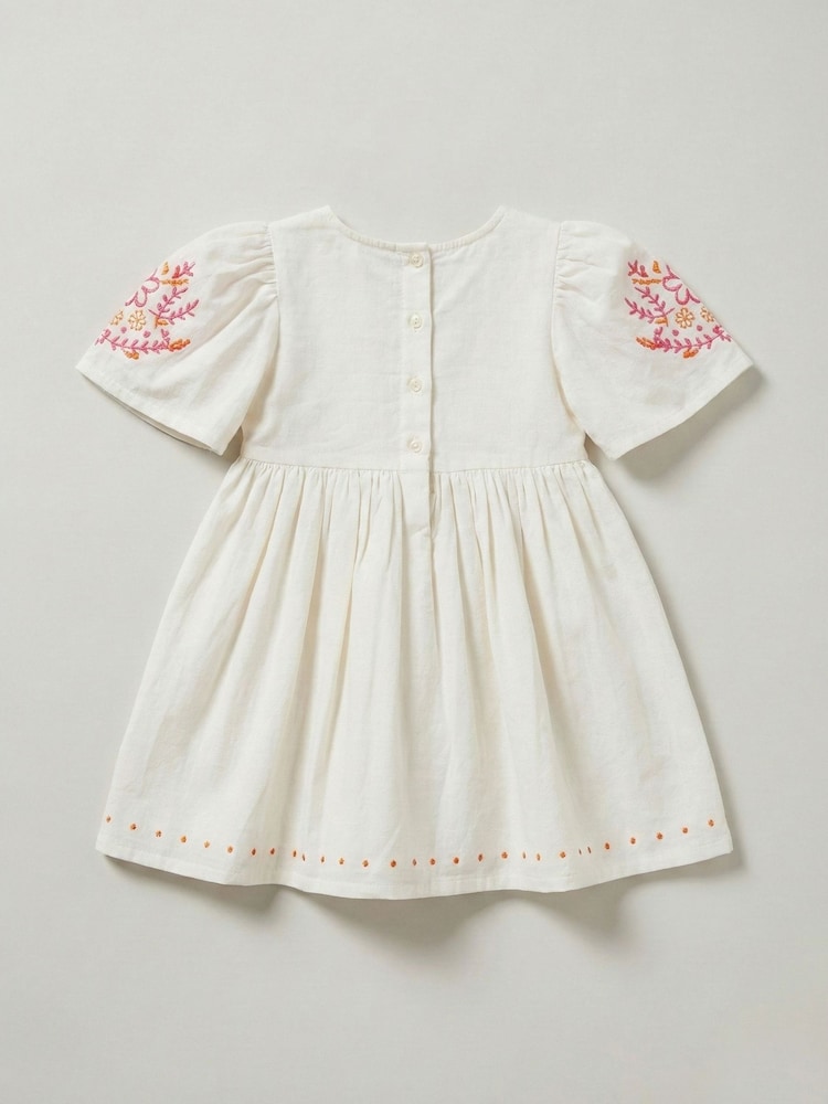 Angel & Rocket White Reyna Embroidered Swing Dress - Image 6 of 6 Angel & Rocket White Reyna Embroidered Swing Dress - Image 6 of 6