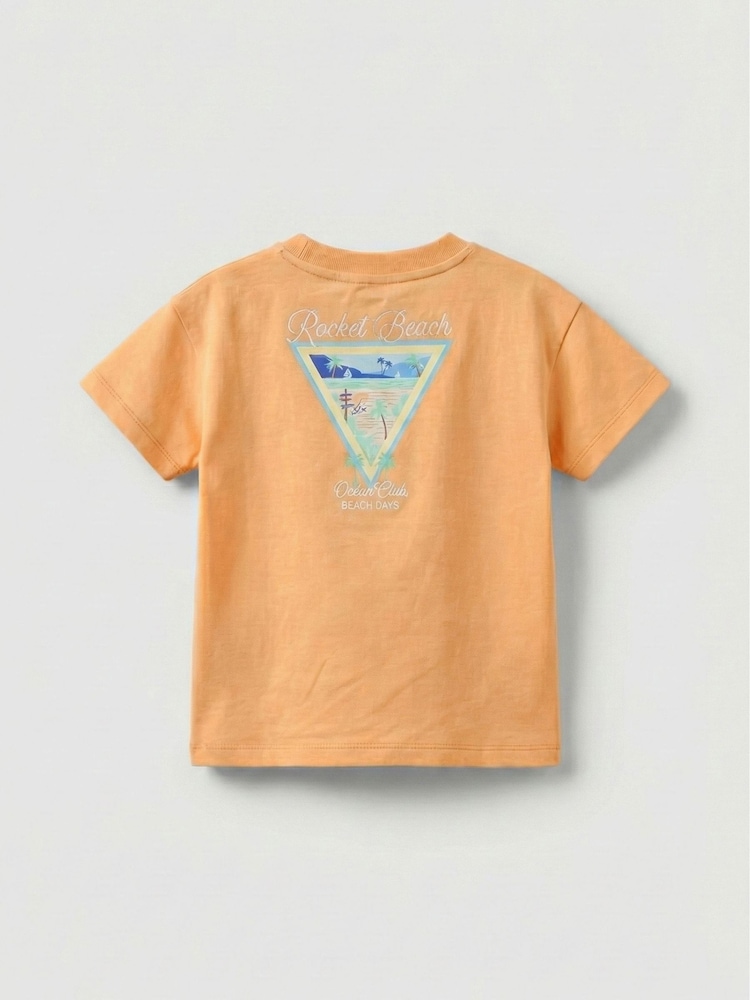 Angel & Rocket Orange Mini Crew Printed Yellow T-Shirt - Image 6 of 6