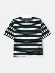 Angel & Rocket Green Rudy Textured Striped Boxy Rugby Shirt - Image 6 of 7