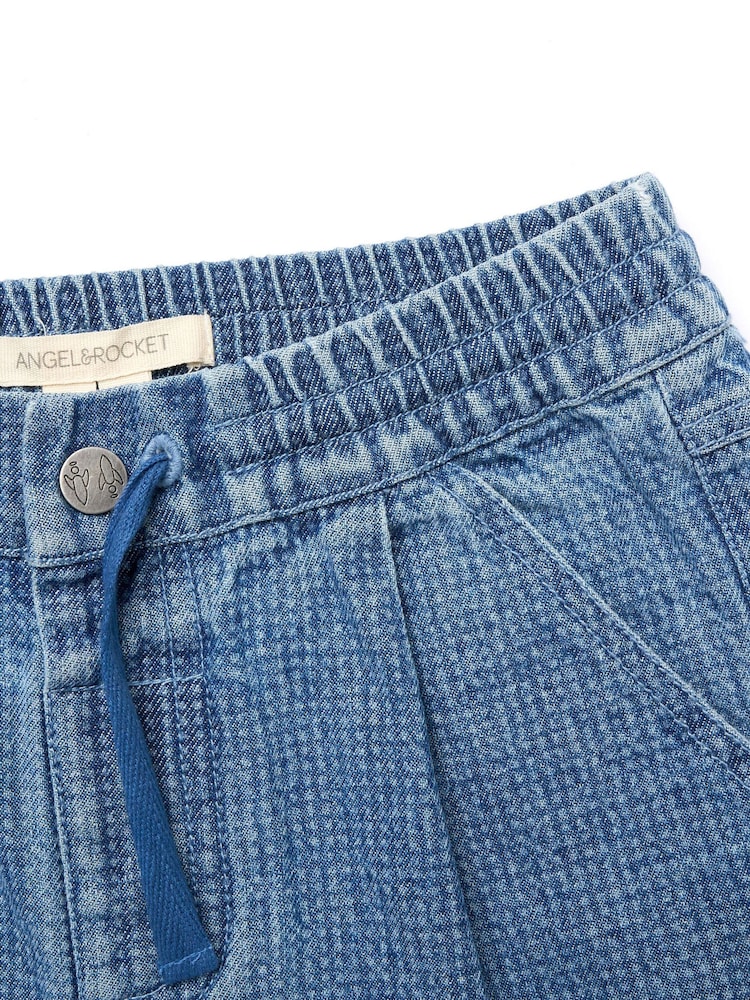 Angel & Rocket Blue Max Jacquard Denim Shorts - Image 8 of 8