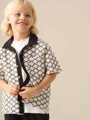 Angel & Rocket Black Marcus Intarsia Knit Shirt - Image 1 of 6