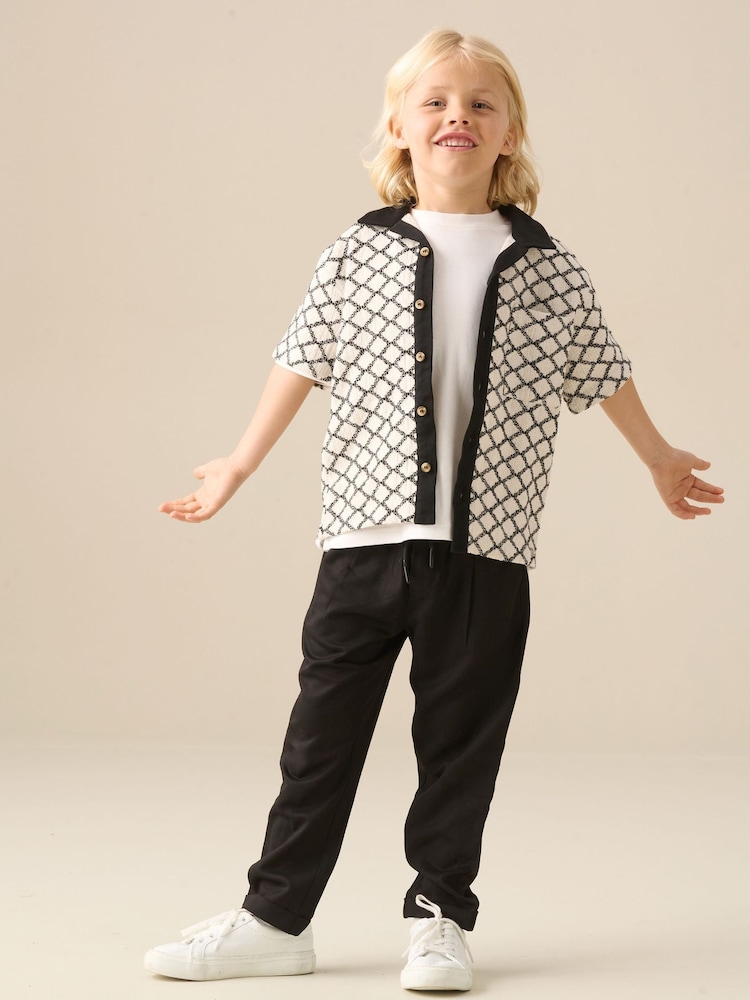 Angel & Rocket Black Marcus Intarsia Knit Shirt - Image 2 of 6