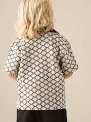 Angel & Rocket Black Marcus Intarsia Knit Shirt - Image 3 of 6