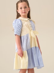 Angel & Rocket Blue Frankie Blue Mixed Stripe Shirt Dress - Image 1 of 8