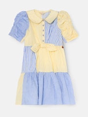 Angel & Rocket Blue Frankie Blue Mixed Stripe Shirt Dress - Image 6 of 8