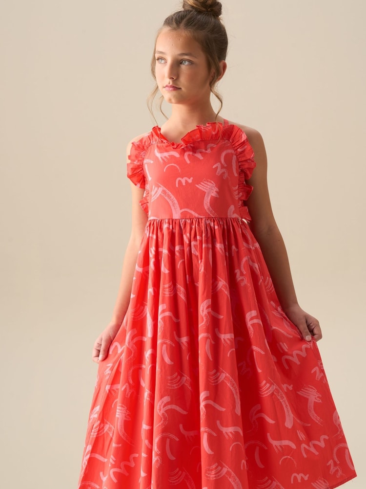 Angel & Rocket Red Evie Print Frill Swing Dress - Image 2 of 7 Angel & Rocket Red Evie Print Frill Swing Dress - Image 2 of 7