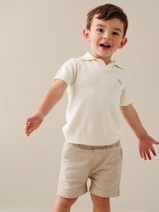Angel & Rocket Cream Tate Knitted Polo Shirt - Image 4 of 4