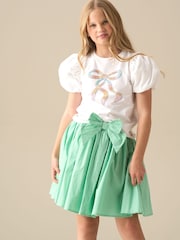 Angel & Rocket Green Roxie Bow Waist Skirt - Image 4 of 7