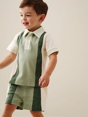 Angel & Rocket Green Jerry Colour Block Top & Shorts Set - Image 1 of 7