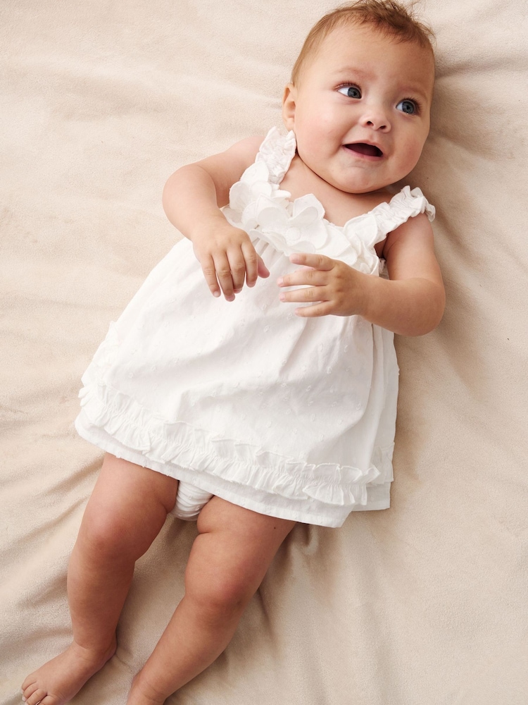 Angel & Rocket White Nyla 3D Daisy Swing  & Bloomer Dress - Image 2 of 4