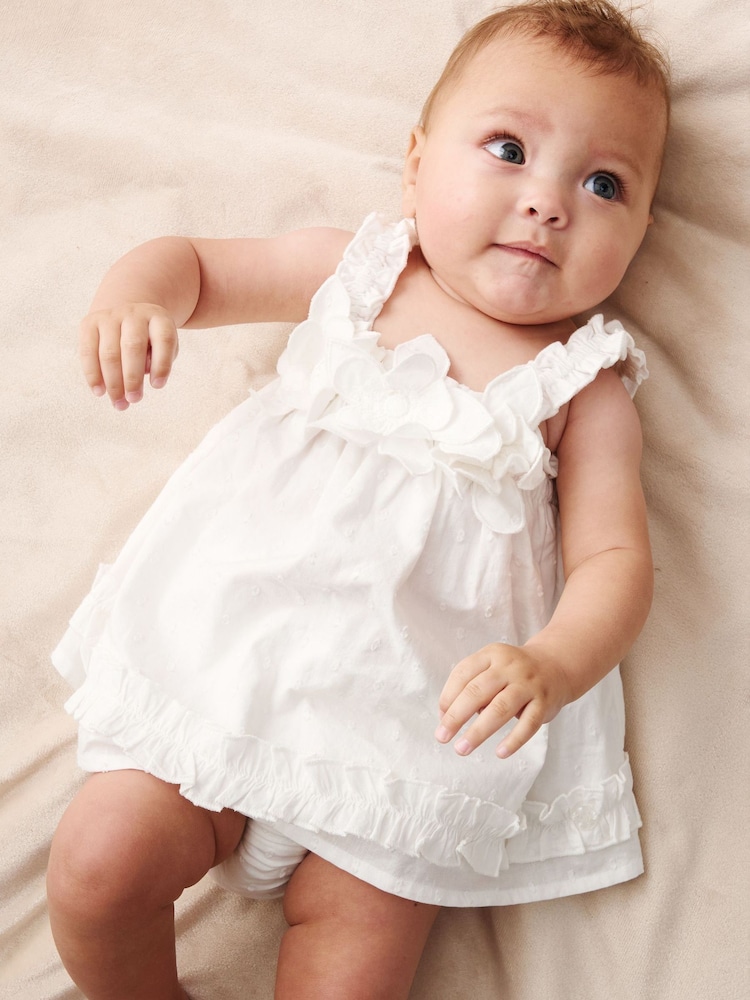Angel & Rocket White Nyla 3D Daisy Swing & Bloomer Dress - Image 4 of 4 Angel & Rocket White Nyla 3D Daisy Swing & Bloomer Dress - Image 4 of 4