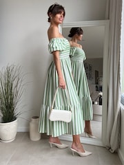 Style Cheat Green Leghton Puff Sleeve Dress - Image 4 of 6