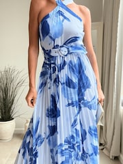 Style Cheat Blue Paige Pleat Dress - Image 3 of 3