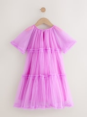 Purple Ruffle Tiered Party Dress (3-16yrs) - Image 6 of 8