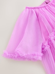 Purple Ruffle Tiered Party Dress (3-16yrs) - Image 8 of 8
