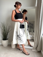 Style Cheat Black Mono Floral Dress - Image 2 of 4