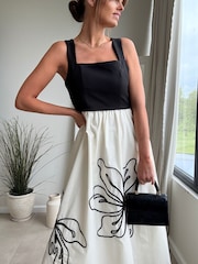 Style Cheat Black Mono Floral Dress - Image 3 of 4