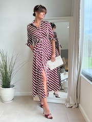 Style Cheat Red Daphne Shirt Dress - Image 1 of 4