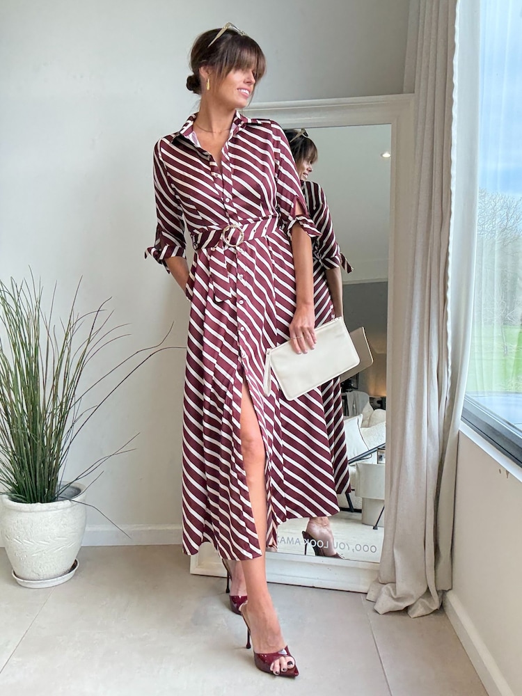 Style Cheat Red Daphne Shirt Dress - Image 1 of 4