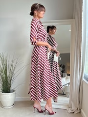 Style Cheat Red Daphne Shirt Dress - Image 3 of 4