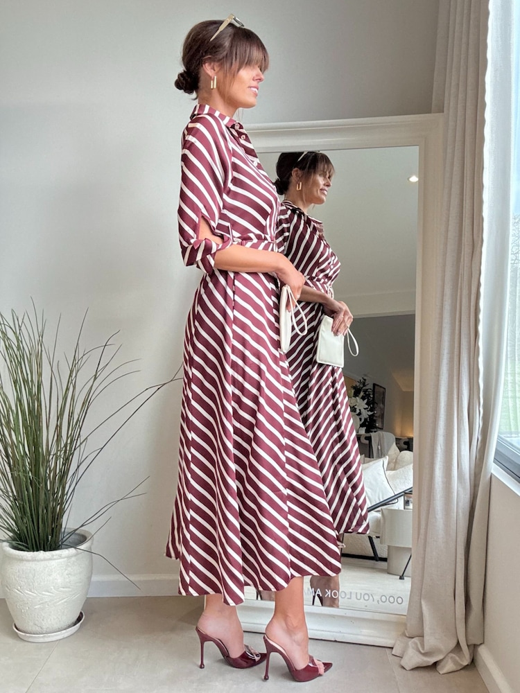 burgundy stripe dress Burgundy Pinstripe Blazer Dress Velora | XS-3XL | Perfect for Birthdays & Date Nights