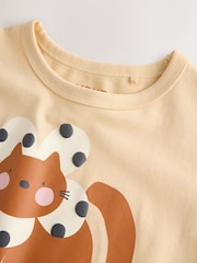 Ecru White Padded Cat Short Sleeve T-Shirt (3mths-7yrs) - Image 7 of 8