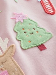 Light Pink Chistmas Applique - Langärmeliges Oberteil (3M.–7J.) - Bild 8 von 10
