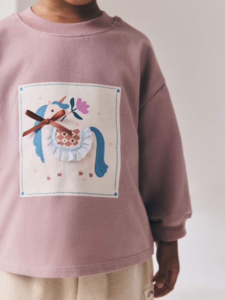 Light Pink Unicorn - Long Sleeve na T-Shirt (3mths-7yrs) - Larawan 4 ng 4 Light Pink Unicorn - Long Sleeve na T-Shirt (3mths-7yrs) - Larawan 4 ng 4