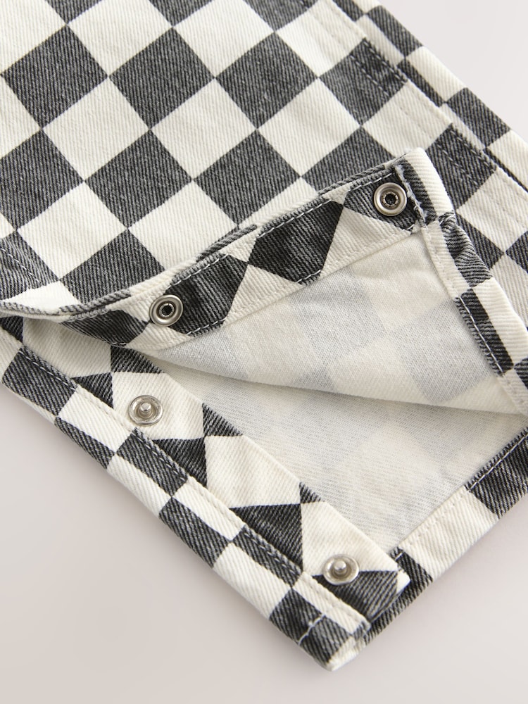 Black/White Checkerboard Dungarees (3mths-7yrs) - Image 5 of 5