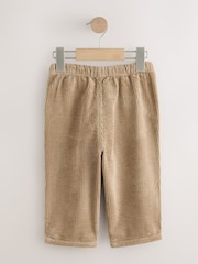 Stone Beige Barrel Leg Textured Corduroy Pull On Trousers (3mths-7yrs) - Image 6 of 8