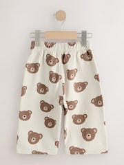 Ecru Cream Bear Pull On Wide Trousers (3mths-7yrs) - Image 5 of 7