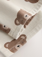 Ecru Cream Bear Pull On Wide Trousers (3mths-7yrs) - Image 7 of 7