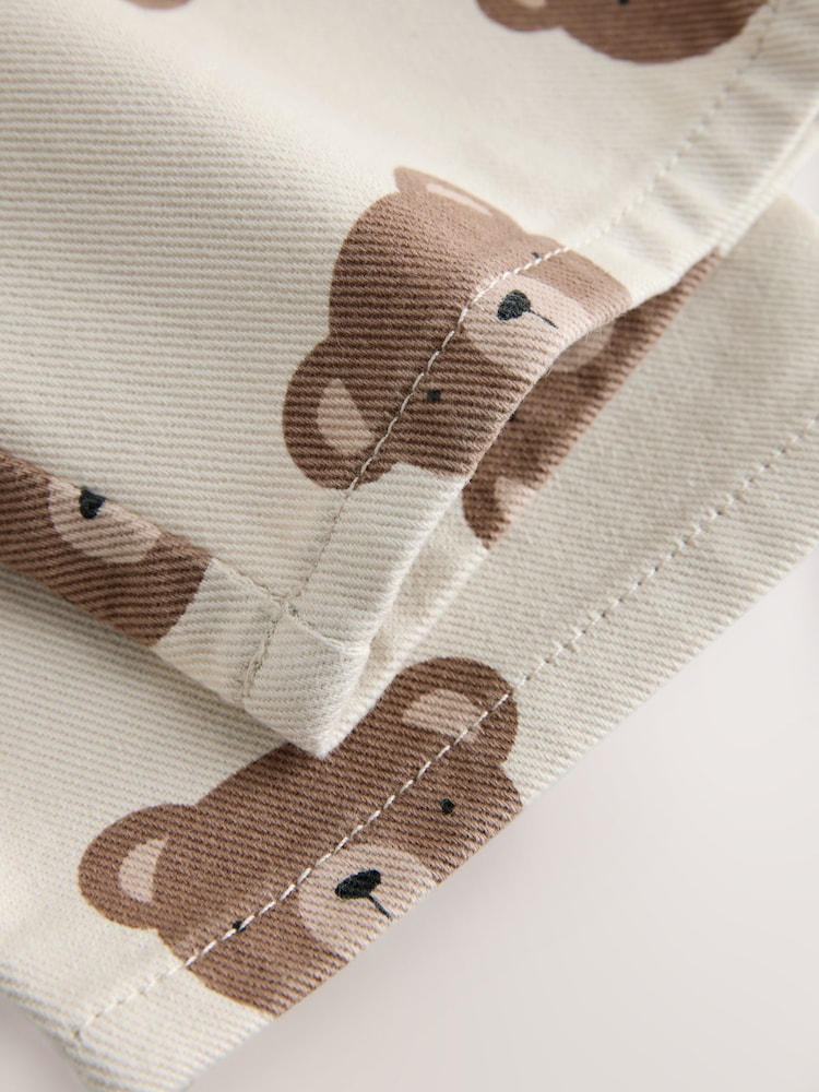 Ecru Cream Bear Pull On Wide Trousers (3mths-7yrs) - Image 7 of 7
