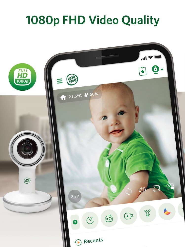 Leapfrog Toys White 7” Over-the-Cot Smart Baby Monitor - Image 2 of 8