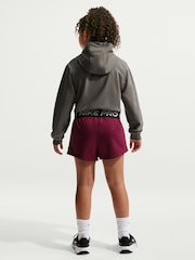 Nike Stone Grey Pro Dri-FIT Cropped Fleece Hoodie - Image 4 of 5