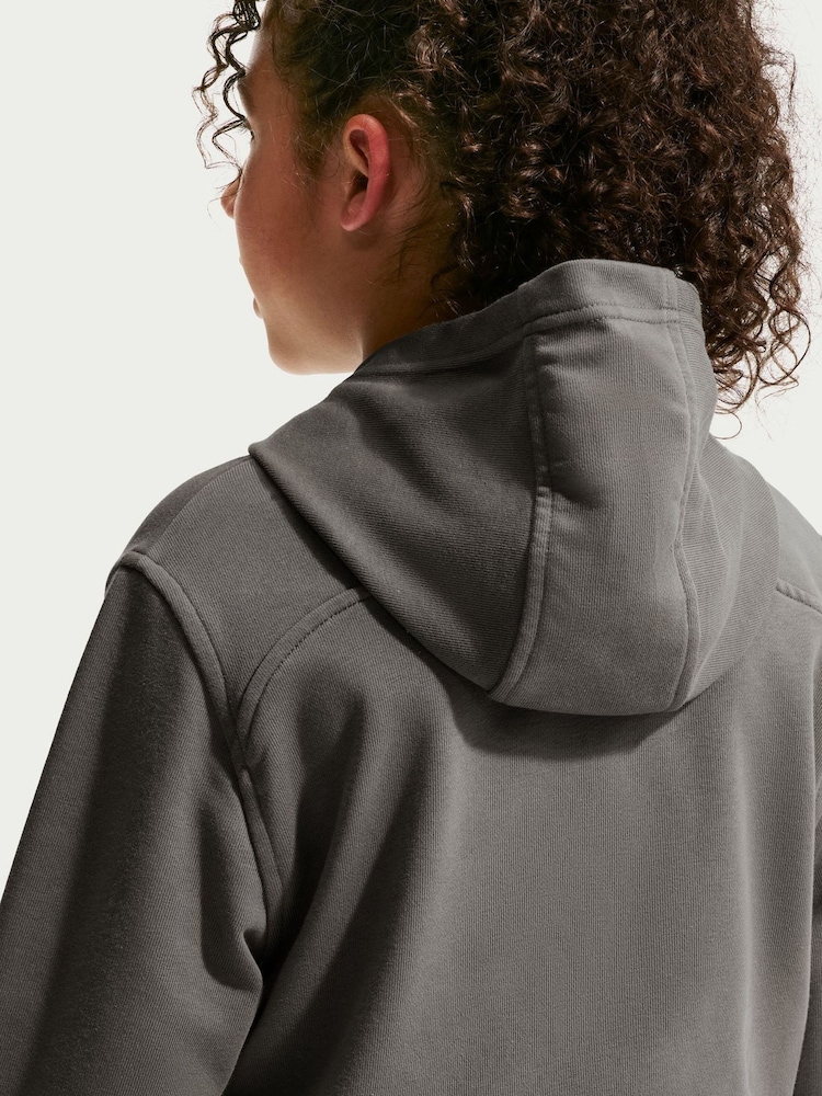 Nike Stone Grey Pro Dri-FIT Cropped Fleece Hoodie - Image 5 of 5 Nike Stone Grey Pro Dri-FIT Cropped Fleece Hoodie - Image 5 of 5