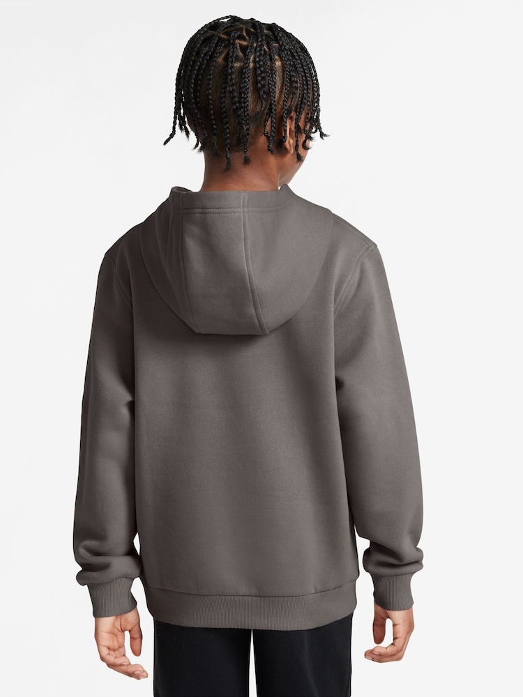 Nike Stone Grey Club Fleece Pullover Hoodie - Image 2 of 3 Nike Stone Grey Club Fleece Pullover Hoodie - Image 2 of 3