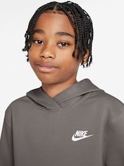 Nike Stone Grey Club Fleece Pullover Hoodie - Image 3 of 3