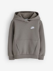 Nike Stone Grey Club Fleece Pullover Hoodie - Image 4 of 8