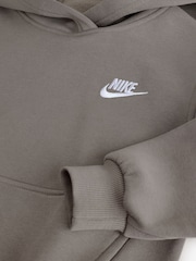Nike Stone Grey Club Fleece Pullover Hoodie - Image 8 of 8