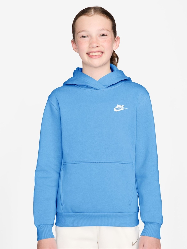 Nike Football Blue Club Fleece Pullover Hoodie - Image 1 of 3 Nike Football Blue Club Fleece Pullover Hoodie - Image 1 of 3
