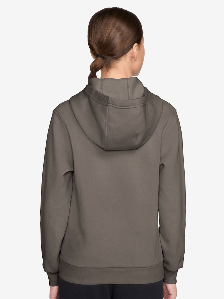 Nike Stone Grey Club Fleece Zip Through Hoodie - Image 2 of 3 Nike Stone Grey Club Fleece Zip Through Hoodie - Image 2 of 3