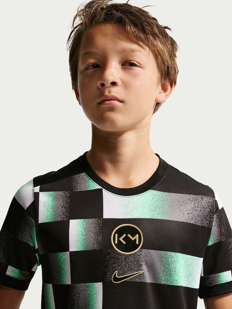 Nike Black Kylian Mbappé Academy Dri-FIT Short-Sleeve Football T-Shirt - Image 1 of 3 Nike Black Kylian Mbappé Academy Dri-FIT Short-Sleeve Football T-Shirt - Image 1 of 3