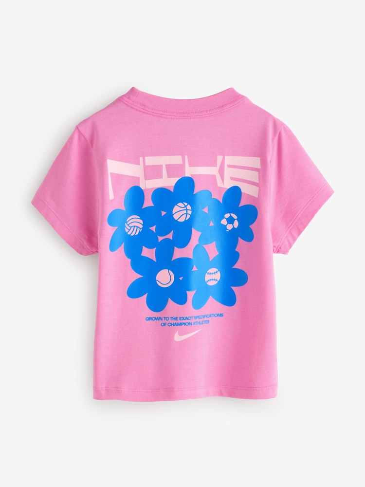Nike Playful Pink Slim Cropped T-Shirt - Image 2 of 2 Nike Playful Pink Slim Cropped T-Shirt - Image 2 of 2