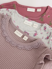 Laura Ashley Long Sleeve Ribbed T-Shirts 3 Pack - Bild 7 von 9
