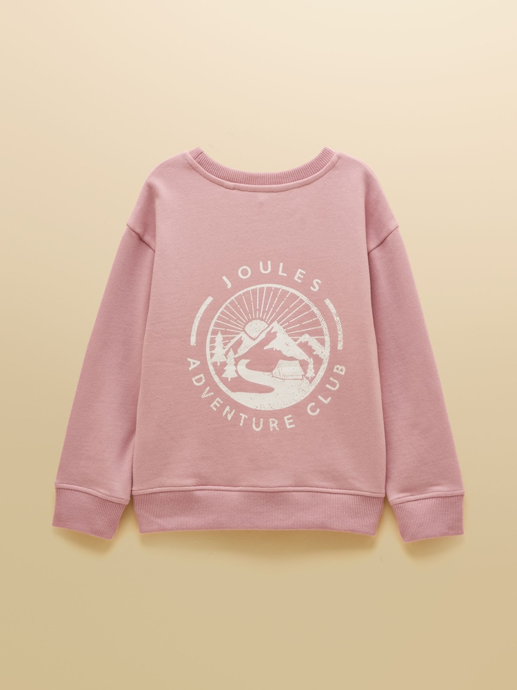 Joules Girls' Pink Sweatshirt and Jogger Set - Image 2 of 7 Joules Girls' Pink Sweatshirt and Jogger Set - Image 2 of 7