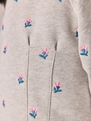 Laura Ashley Grey Floral Embroided Sweater and Wide Leg Joggers Set - Image 6 of 6